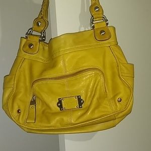 Yellow leather B. Makowsky purse